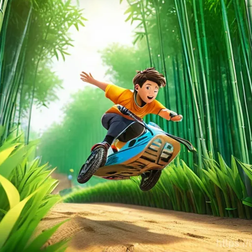테일즈런너 초보자 공략 - **"Mastering the Bamboo Park Circuit"** A vibrant, dynamic illustration of a Tales Runner charac...