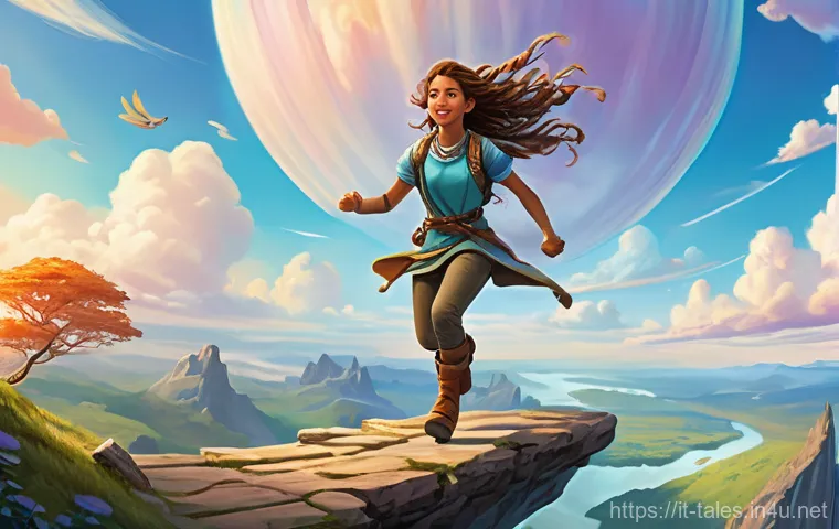 테일즈런너 신규 클래스 사전등록 방법 - A dynamic, vibrant illustration of a young female fantasy adventurer, approximately 17 years old, ru...