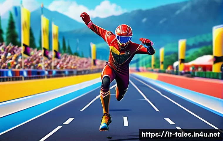 테일즈런너 계급 승급 조건 - **Dynamic Tales Runner in Action:** A vibrant and energetic full-body shot of a male or female Tales...