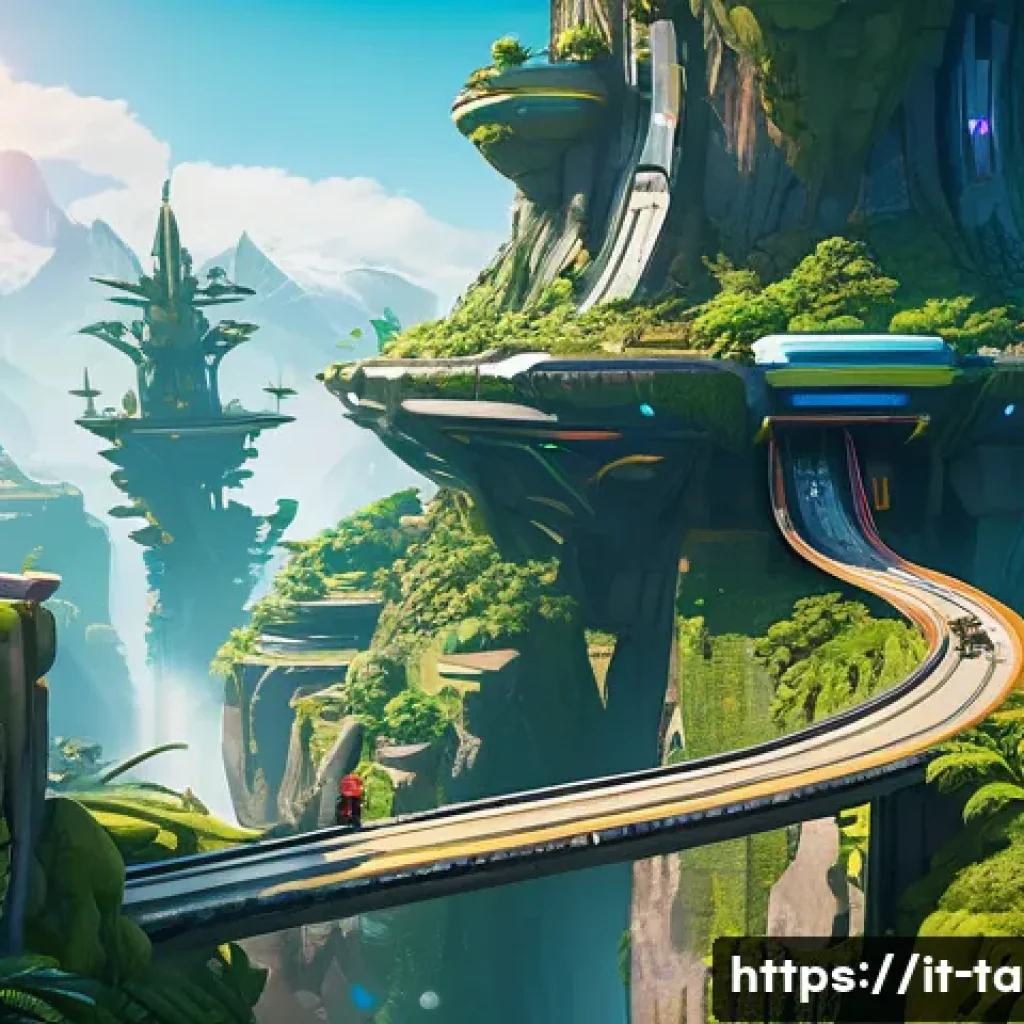 테일즈런너 퀘스트 완료 팁 - A dynamic and vibrant scene from the game Tales Runner, showcasing a detailed fantasy racing map fil...