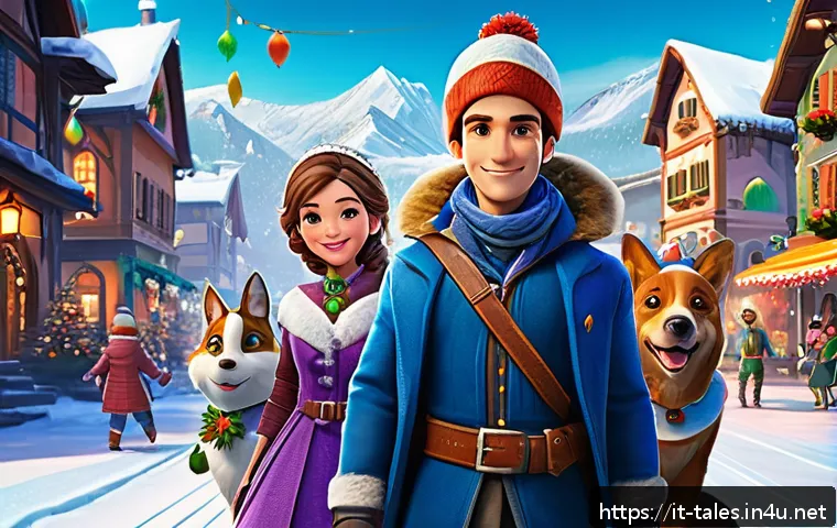 테일즈런너 한정판 아이템 획득 방법 - A vibrant scene of a festive in-game event in TalesRunner during a winter holiday celebration, featu...
