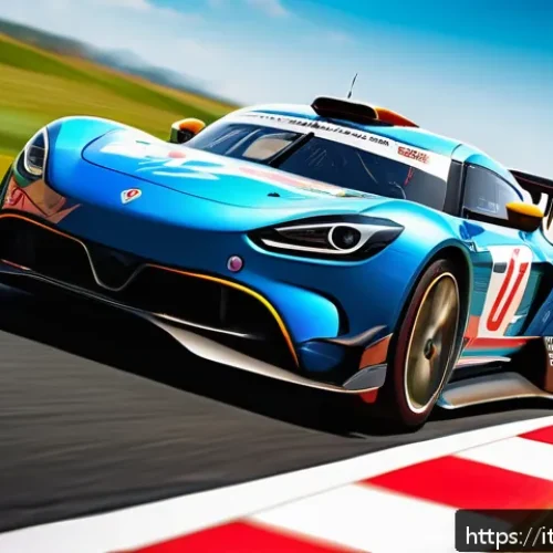 테일즈런너 상점 인기 아이템 - A dynamic racing scene in a colorful, fantasy-style circuit filled with tight curves and numerous ob...
