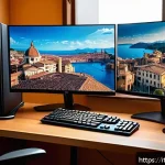 테일즈런너 접속 방법 - A cozy Italian home gaming setup with a mid-range gaming PC featuring a quad-core processor and an u...